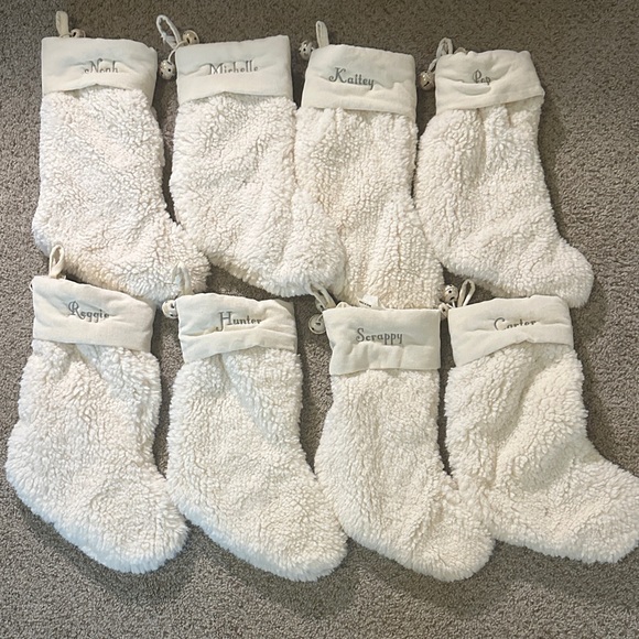 Pottery Barn Other - 8 White/Cream Pottery Barn Small Sherpa Christmas Stockings
